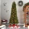 8.5ft. Pre-Lit Slim Colorado Mountain Spruce Artificial Christmas Tree, Multifunction White Micro LED Lights